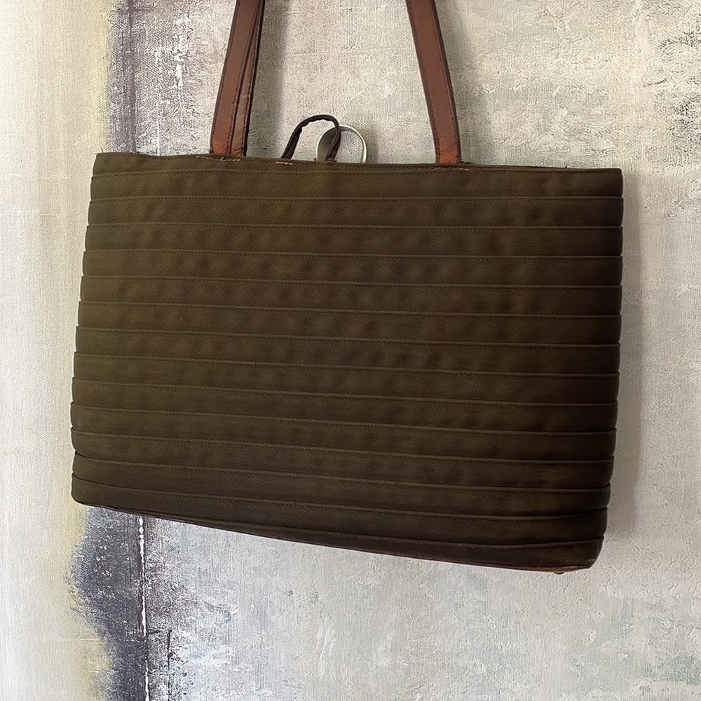 Chic KENZO Italy Brown Pagodon Cotton Tote - Picture 10 of 13